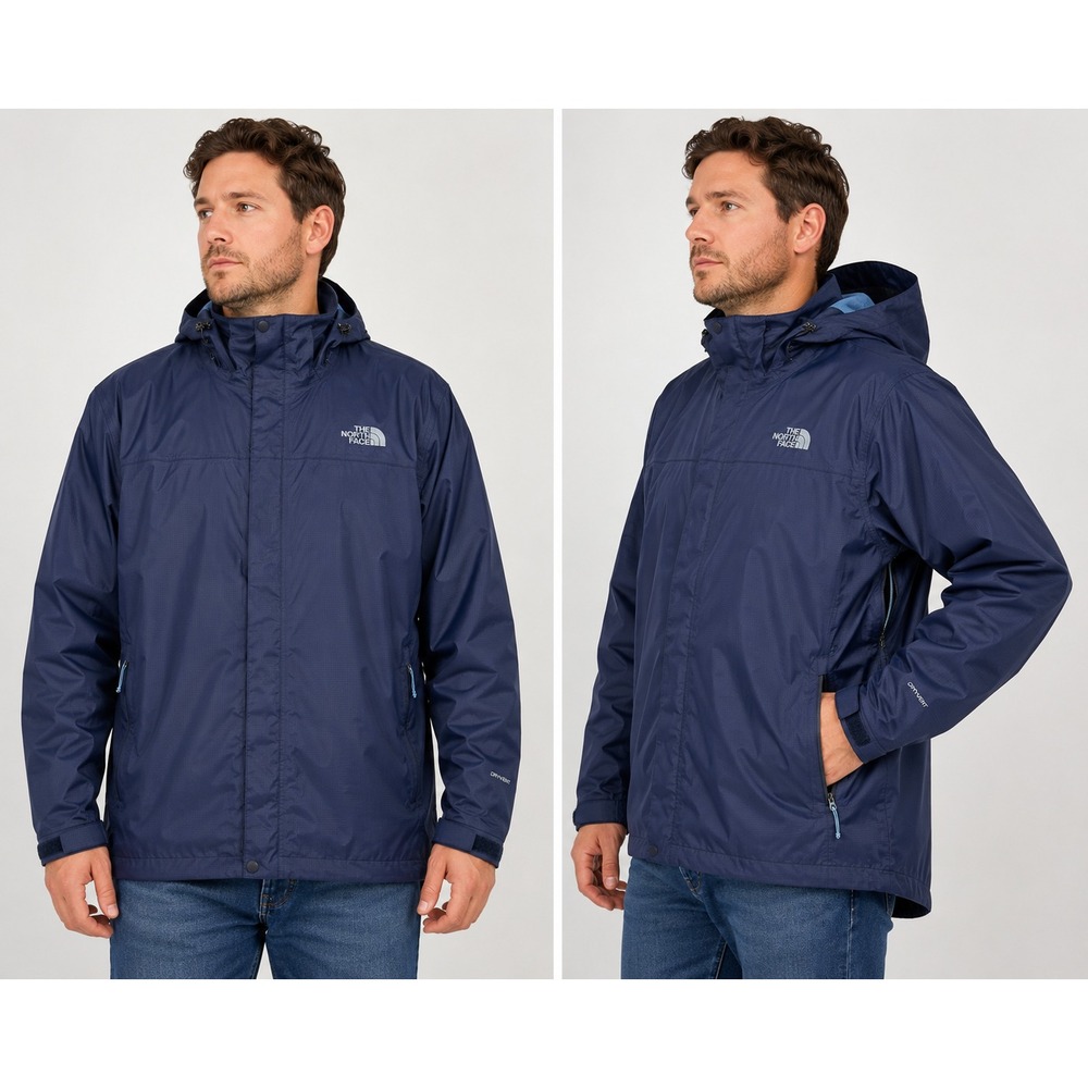 The North Face DryVent Rain Jacket Men 3XL XXXL Navy Blue Waterproof Hooded Coat